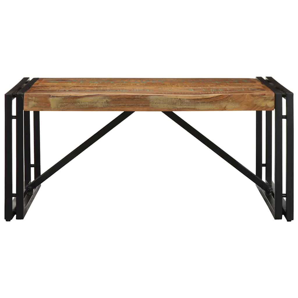 Salongbord flerfarget 80x80x35 cm gjenvunnet heltre