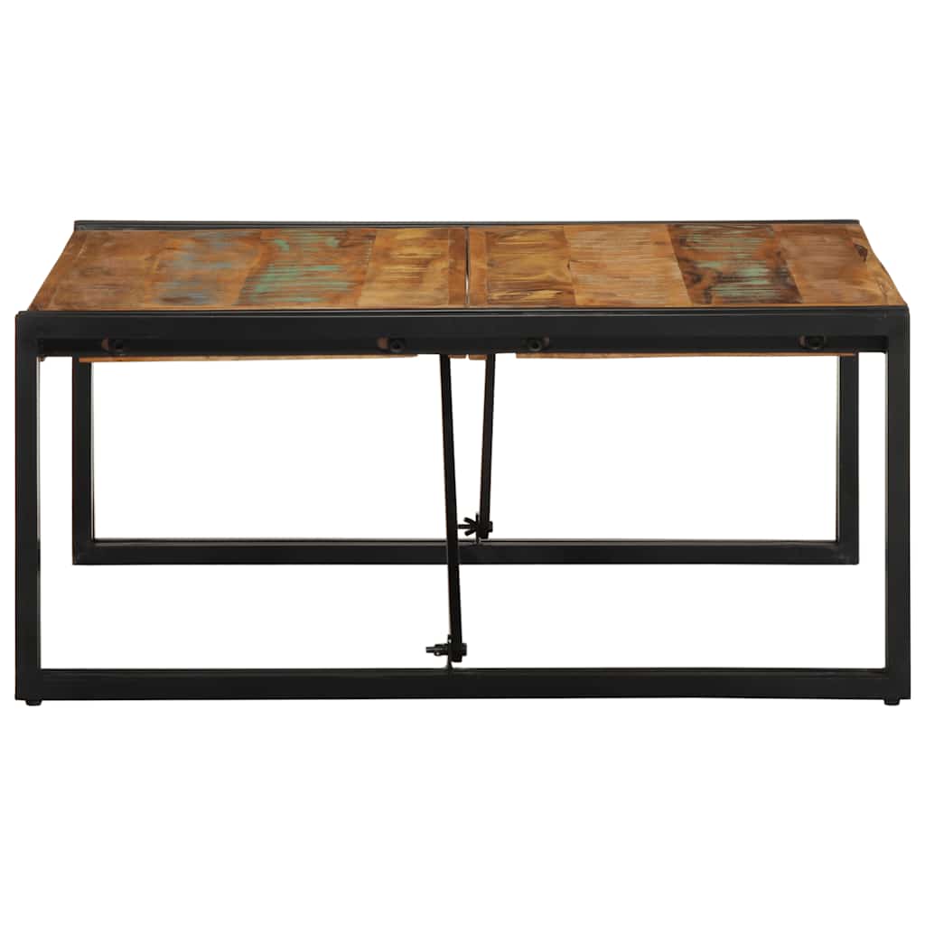 Salongbord flerfarget 80x80x35 cm gjenvunnet heltre