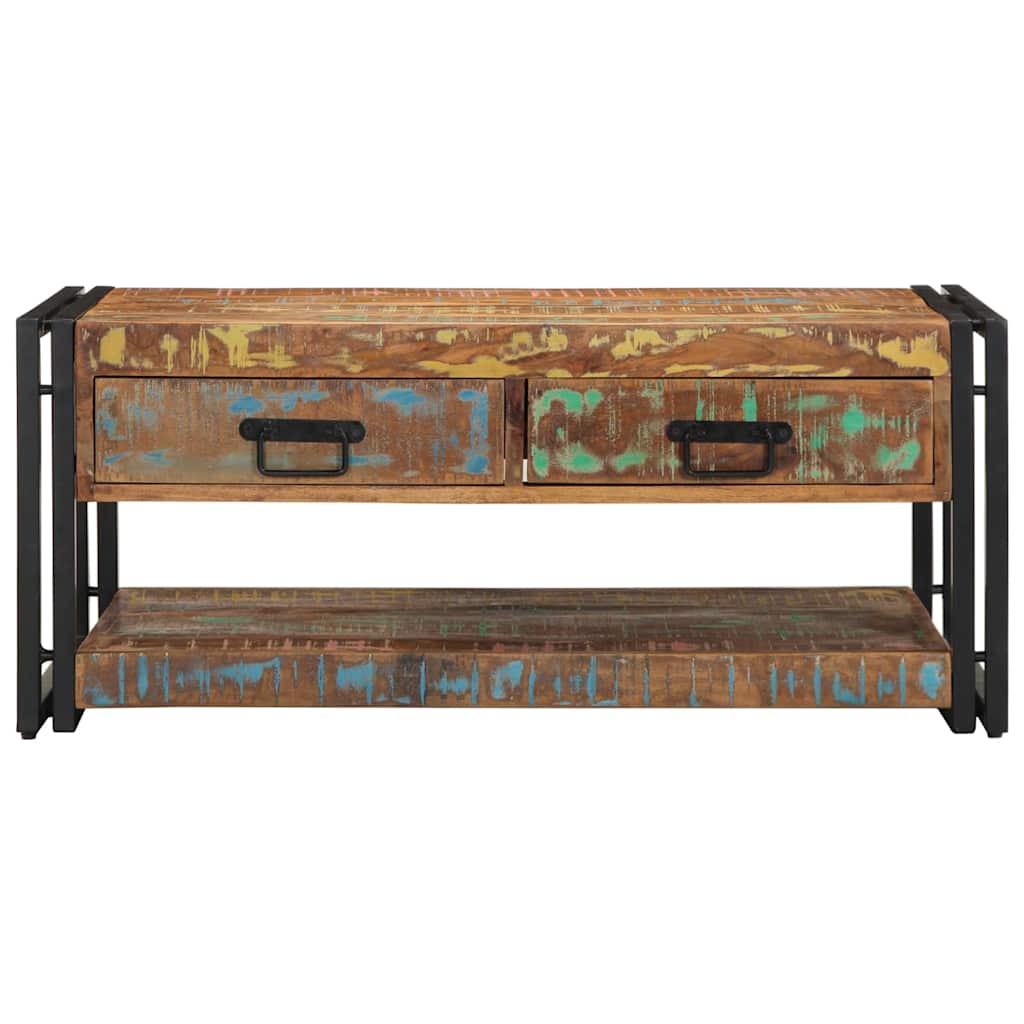 Salongbord flerfarget 90x50x38 cm gjenvunnet heltre