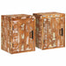 Nattbord 2 pcs Brun 35 x 33 x 48 cm Massivt gjenvunnet tre