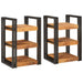 Nattbord 2 pcs Brun og svart 38 x 33 x 58 cm Massiv mango tre