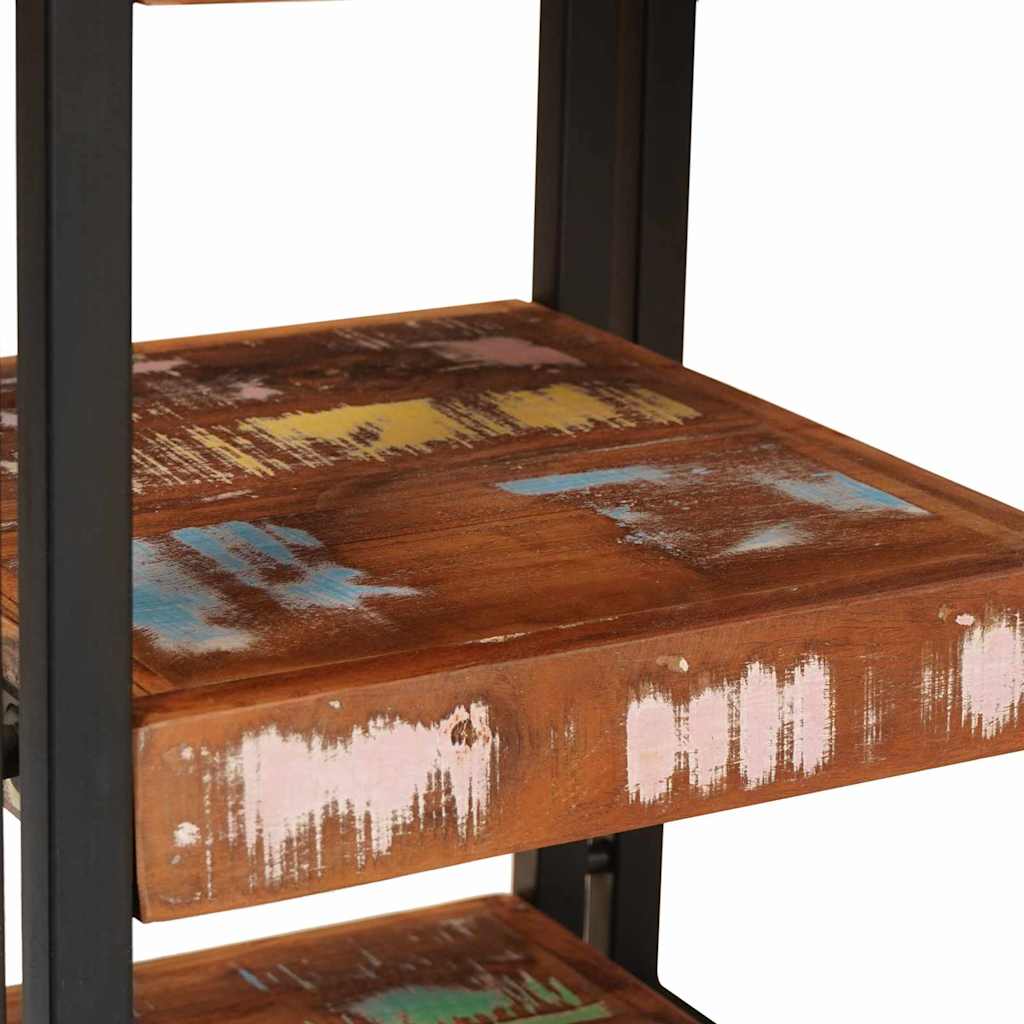 Nattbord 2 pcs Brun og svart Massivt gjenvunnet tre
