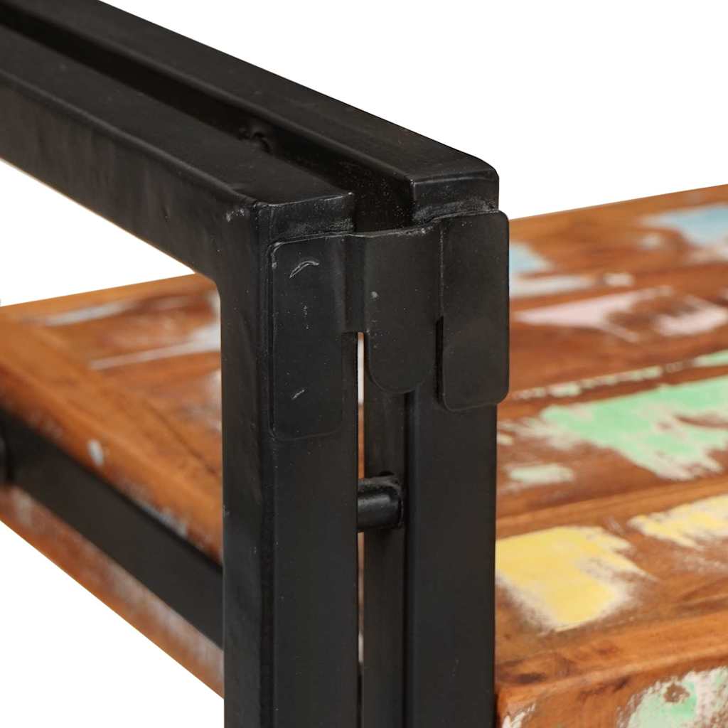 Nattbord 2 pcs Brunt og svart Massiv Rektivert Tre