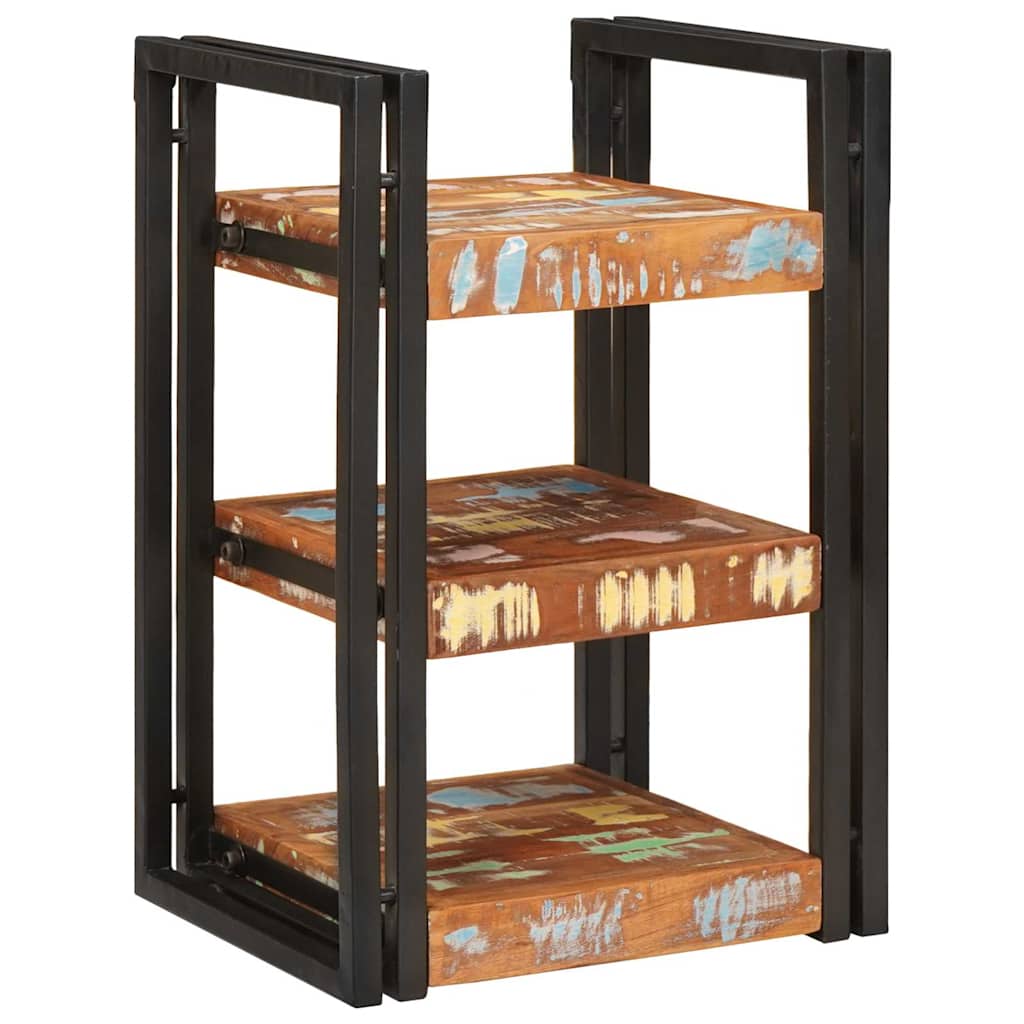 Nattbord 2 pcs Brun og svart Massivt gjenvunnet tre