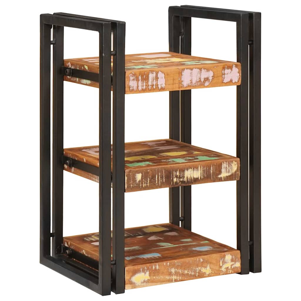 Nattbord 2 pcs Brun og svart Massivt gjenvunnet tre