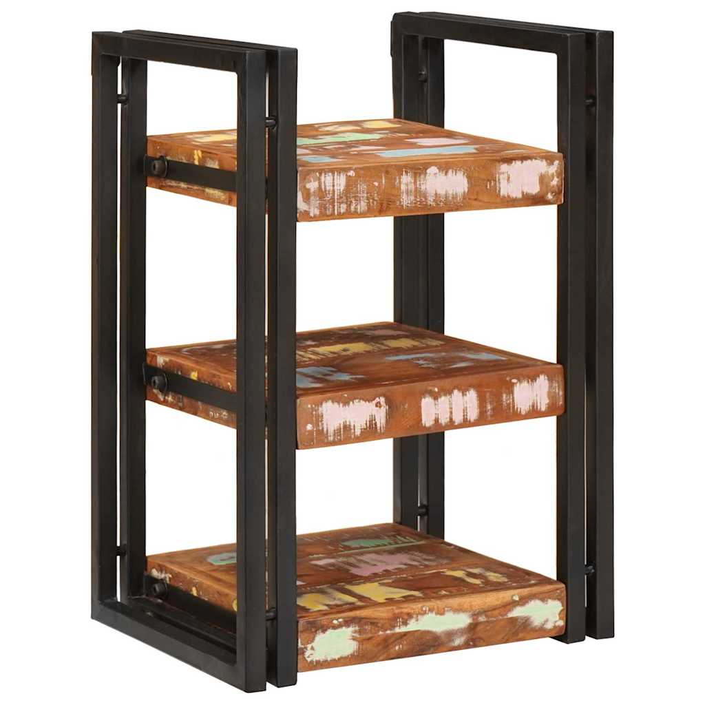 Nattbord 2 pcs Brun og svart Massivt gjenvunnet tre