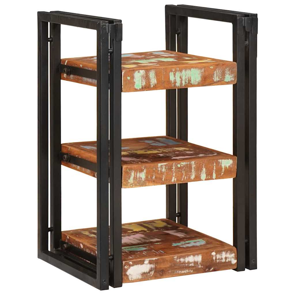 Nattbord 2 pcs Brun og svart Massivt gjenvunnet tre