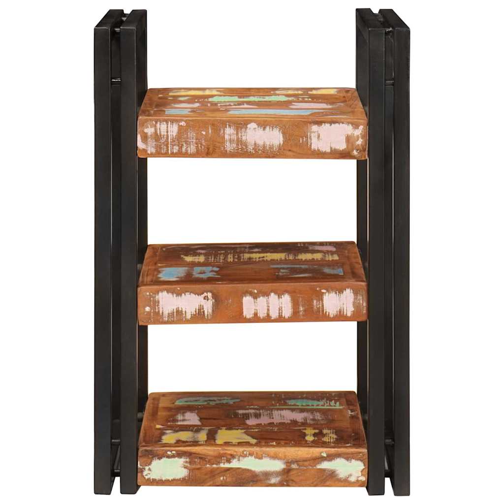 Nattbord 2 pcs Brun og svart Massivt gjenvunnet tre