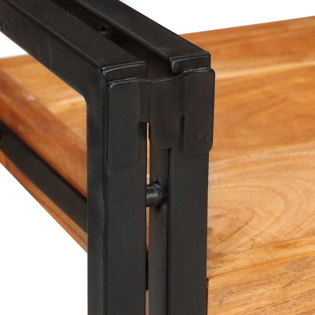 Nattbord Brunt og svart 38 x 33 x 58 cm Solid akasietre