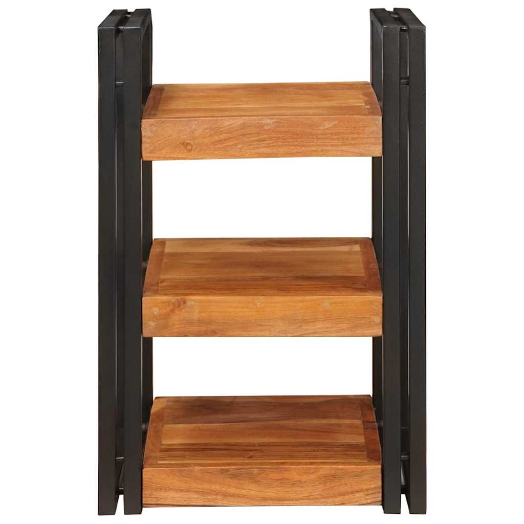 Nattbord Brunt og svart 38 x 33 x 58 cm Solid akasietre