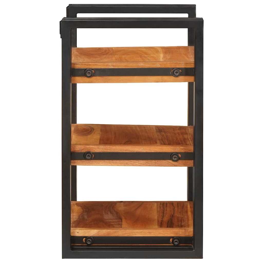 Nattbord Brun og svart 38 x 33 x 58 cm Solid akasietre