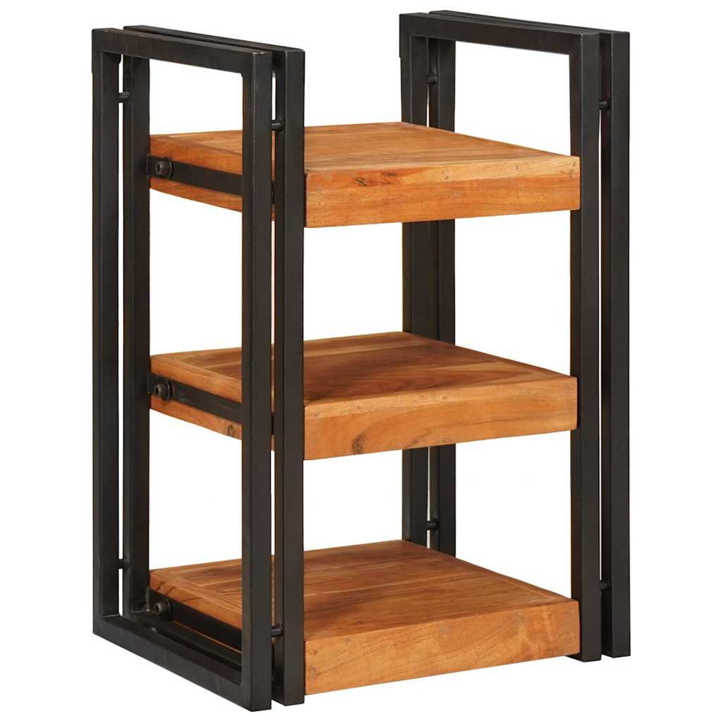 Nattbord 2 pcs Brun og svart 38 x 33 x 58 cm Solid akasietre