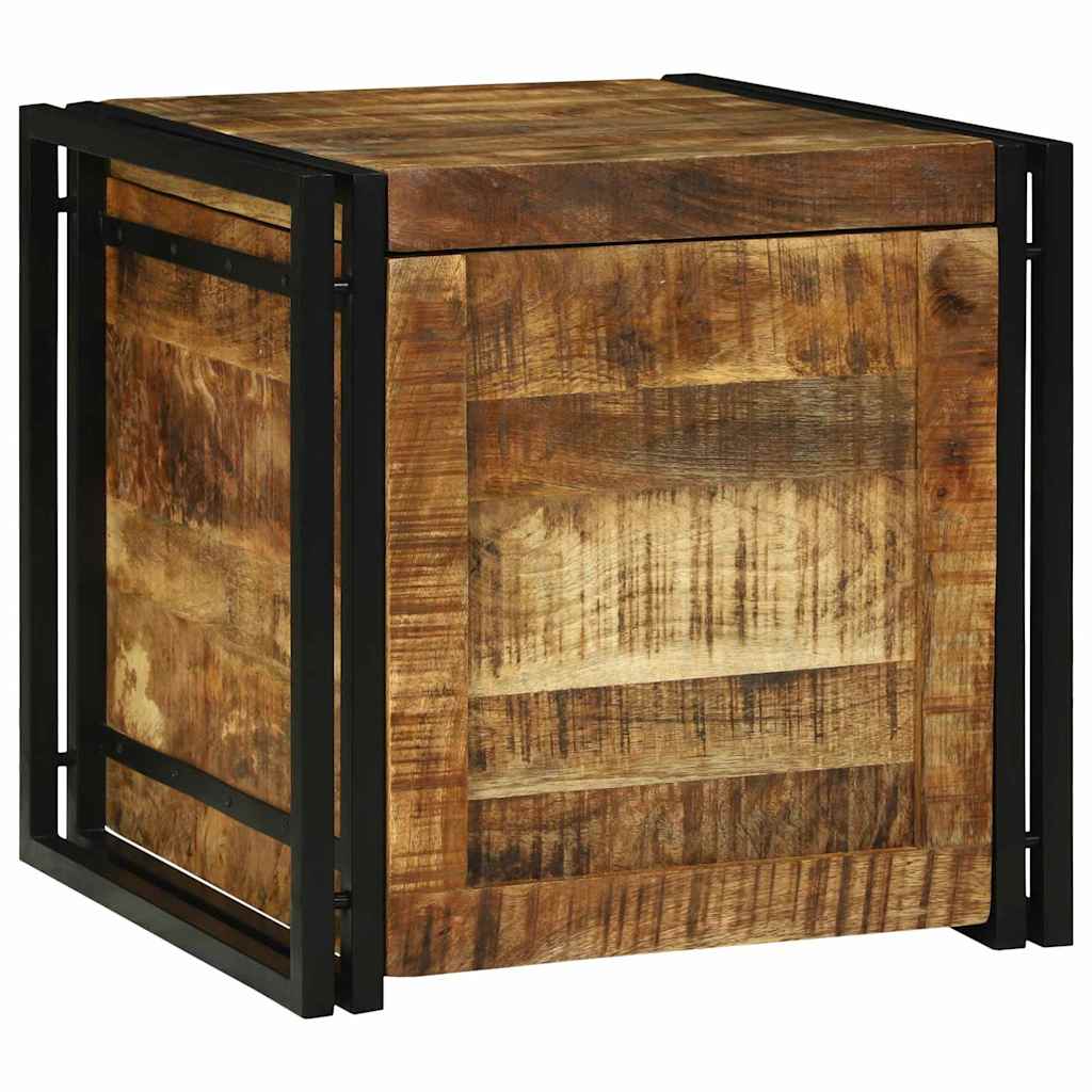 Lagringsboks Brun og svart 50 x 50 x 50 cm Grov mango tre