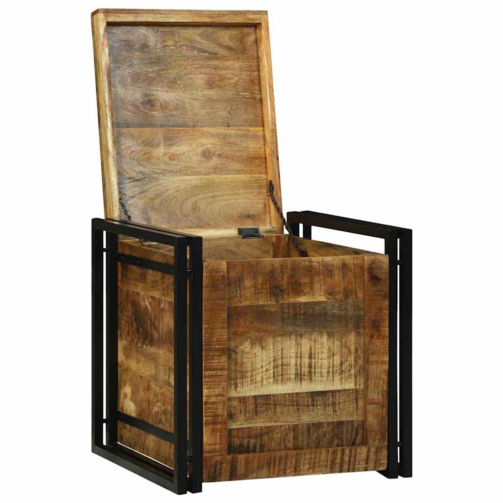 Lagringsboks Brun og svart 50 x 50 x 50 cm Grov mango tre
