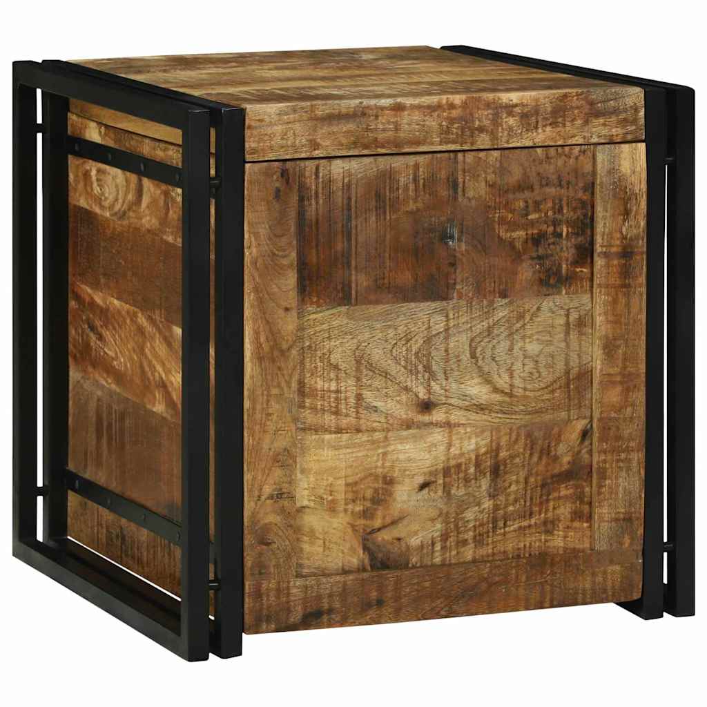 Lagringsboks Brun og svart 50 x 50 x 50 cm Grov mango tre
