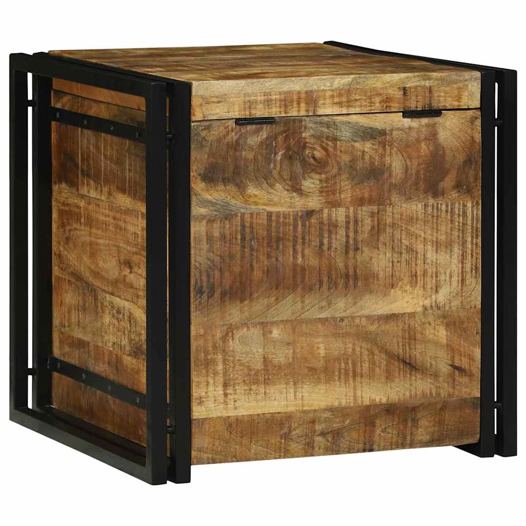 Lagringsboks Brun og svart 50 x 50 x 50 cm Grov mango tre