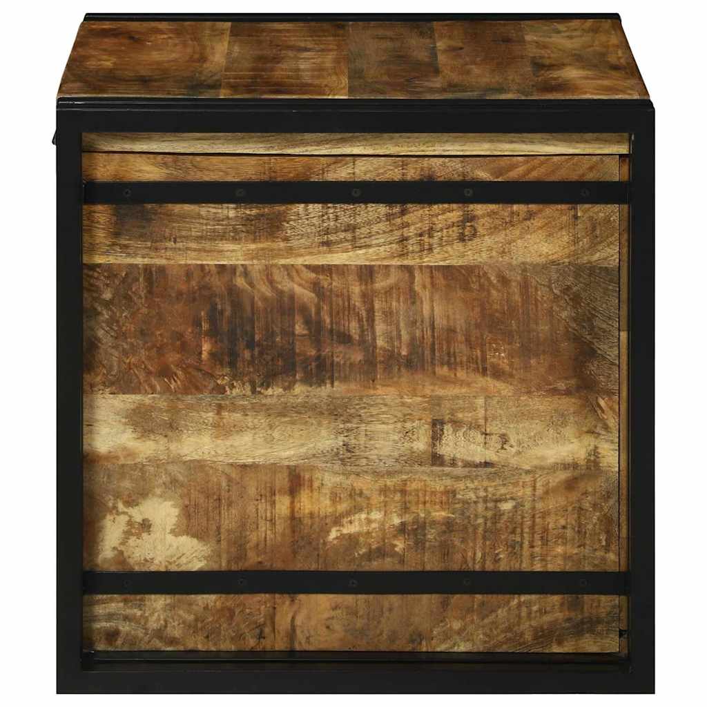 Lagringsboks Brun og svart 50 x 50 x 50 cm Grov mango tre