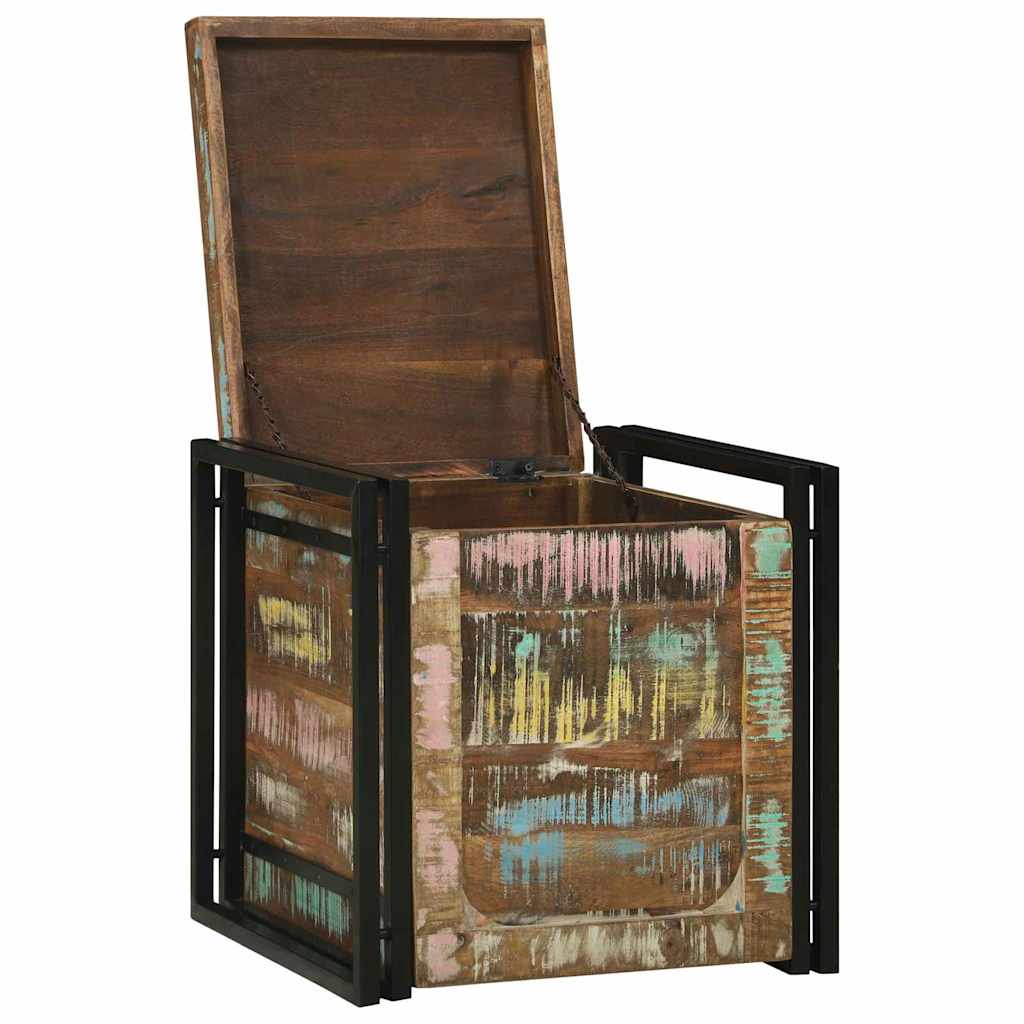 Lagringsboks Brun og svart 50 x 50 x 50 cm Massiv Reclaim Tre