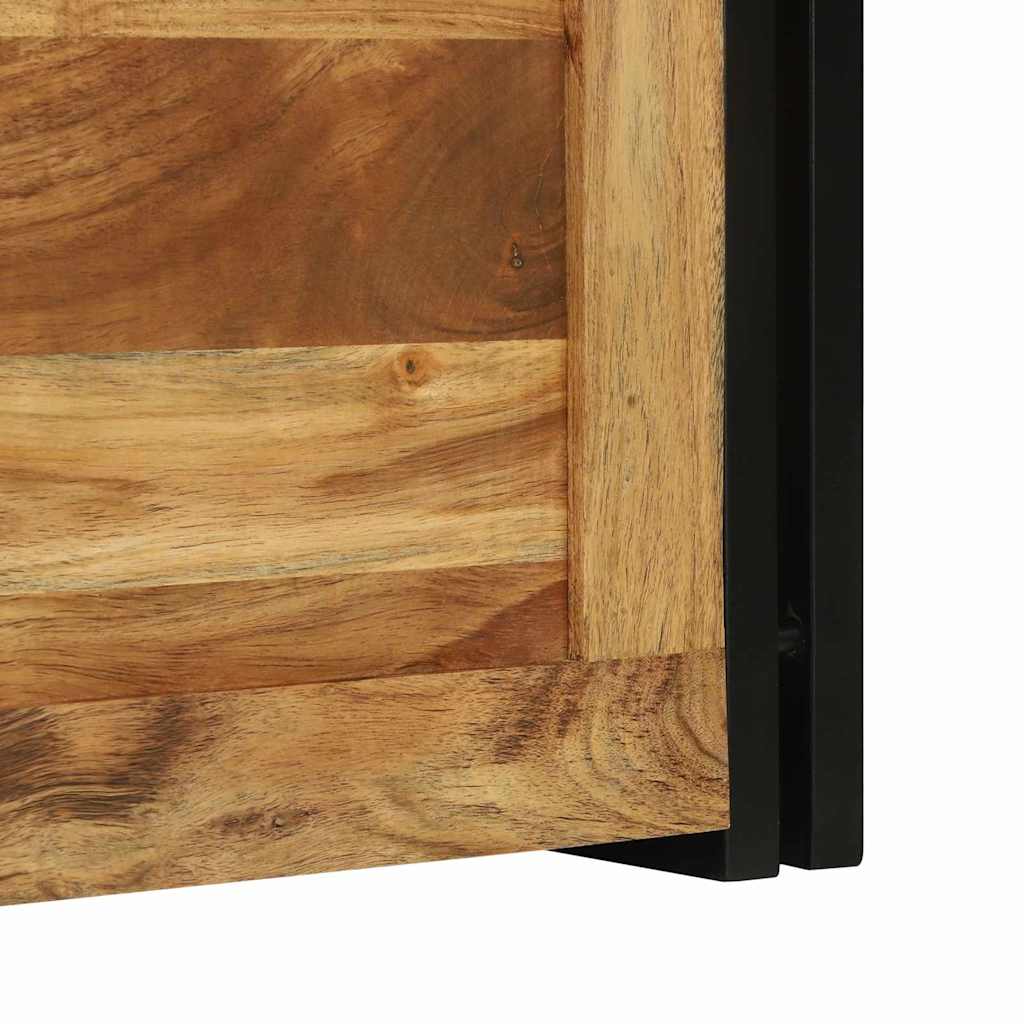Lagringsboks Brun og svart 50 x 50 x 50 cm Solid akasietre