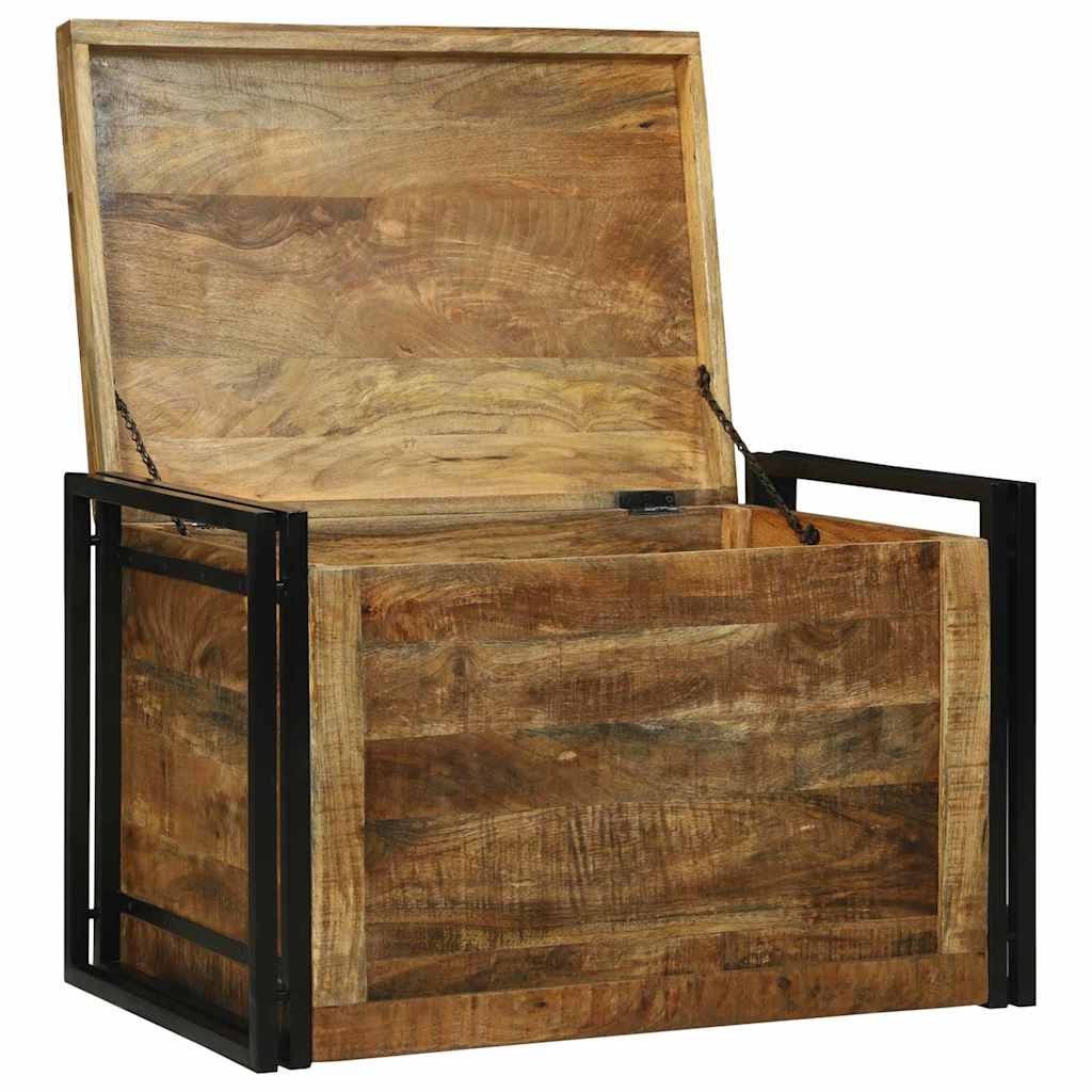 Lagringsboks Brun og svart 80 x 50 x 50 cm Grov mango tre