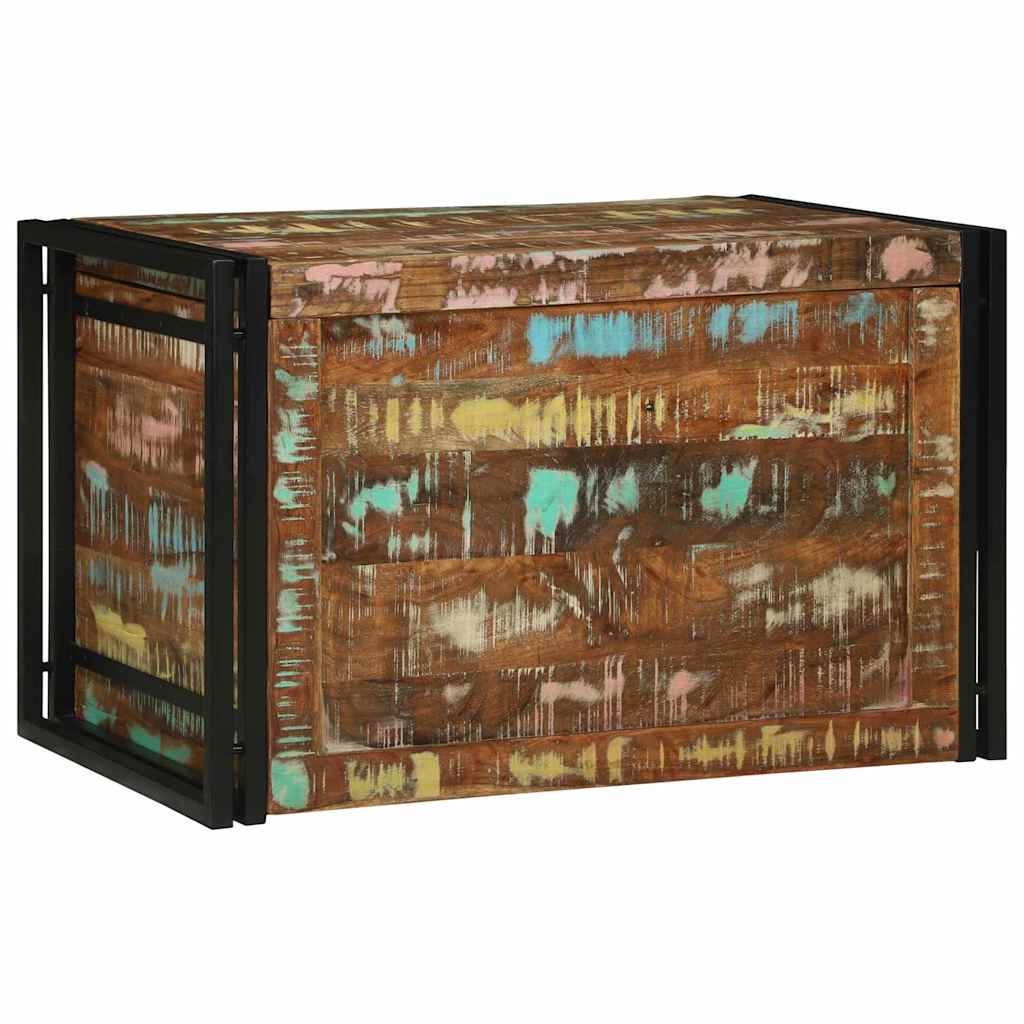 Lagringsboks Brun og svart 80 x 50 x 50 cm gjenvunnet tre
