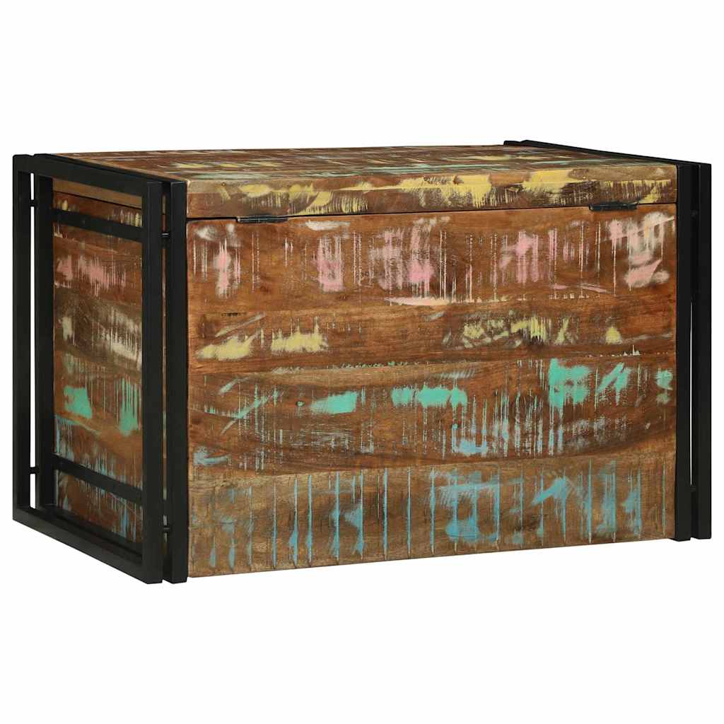 Lagringsboks Brun og svart 80 x 50 x 50 cm gjenvunnet tre