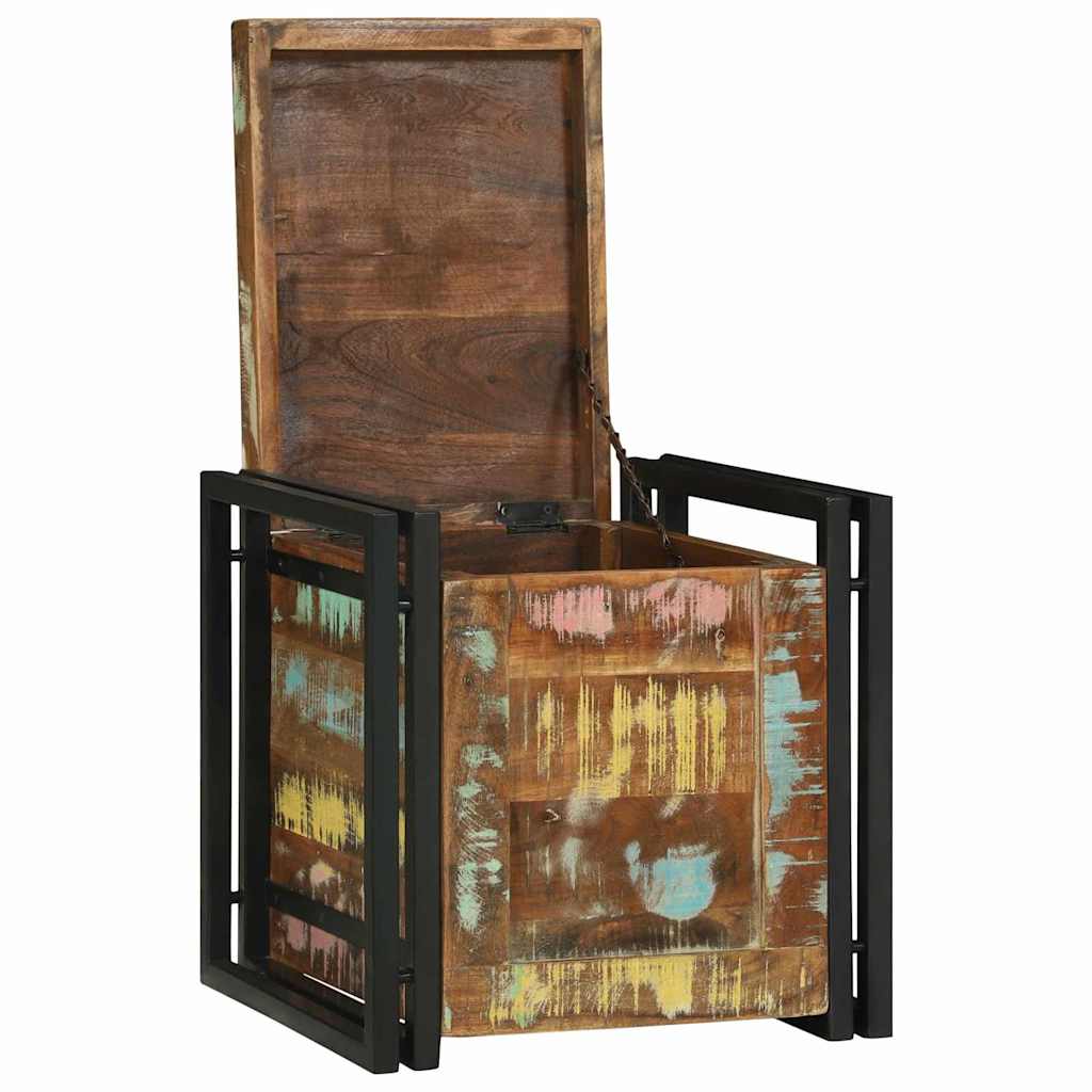 Lagringsboks Brun og svart 40 x 40 x 40 cm Solid akasietre