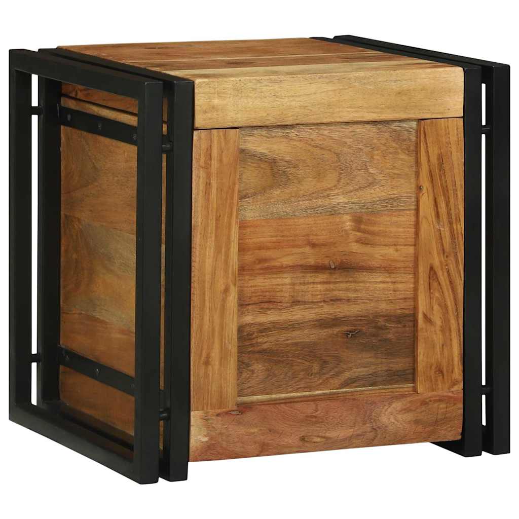 Lagringsboks Brun og svart 40 x 40 x 40 cm Solid akasietre