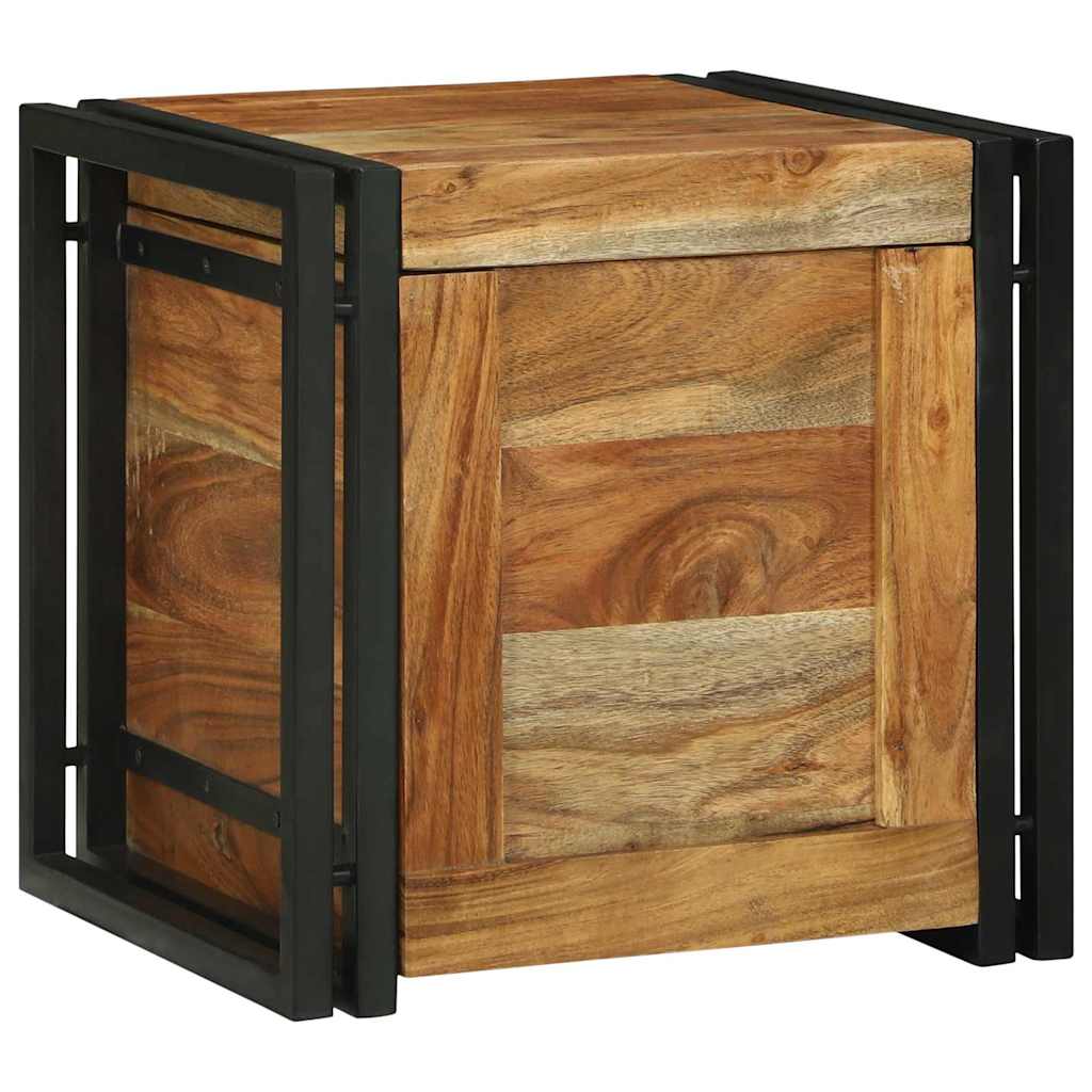 Lagringsboks Brun og svart 40 x 40 x 40 cm Solid akasietre