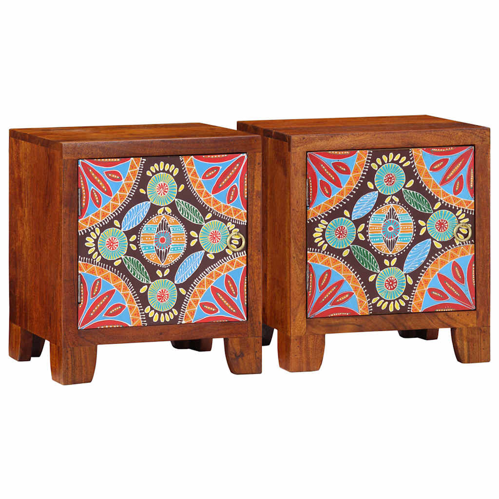Nattbord 2 stk 40x30x45 cm heltre akasie