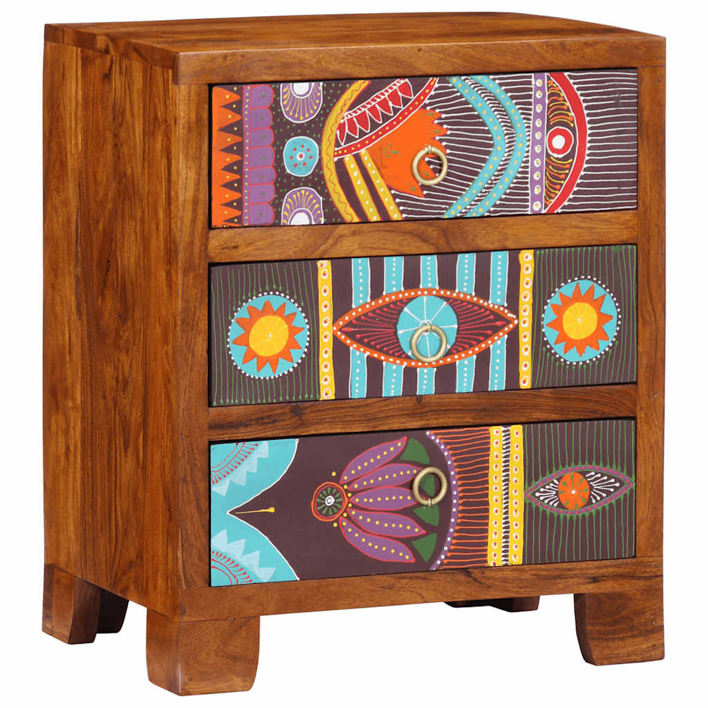 Skjenk flerfarget 50x35x60 cm heltre akasie