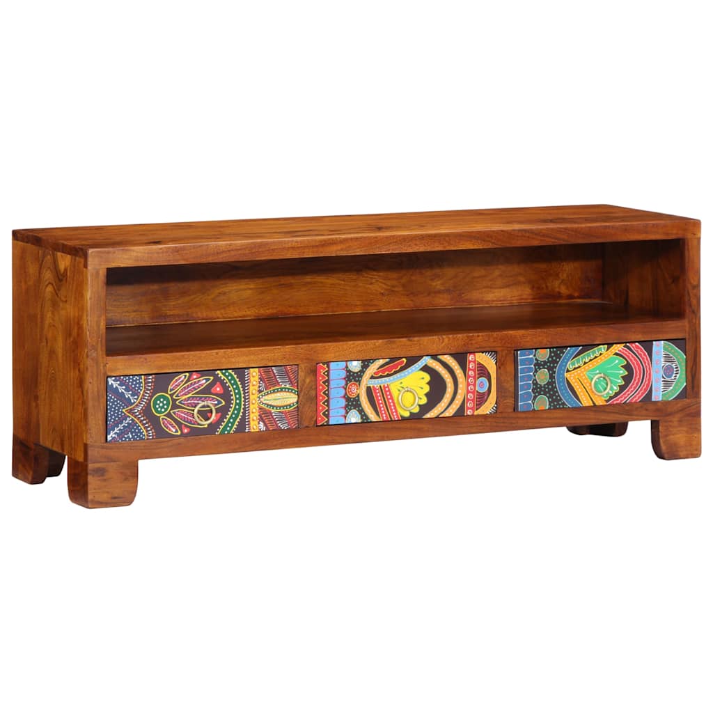 TV-skap flerfarget 110x30x40 heltre akasie