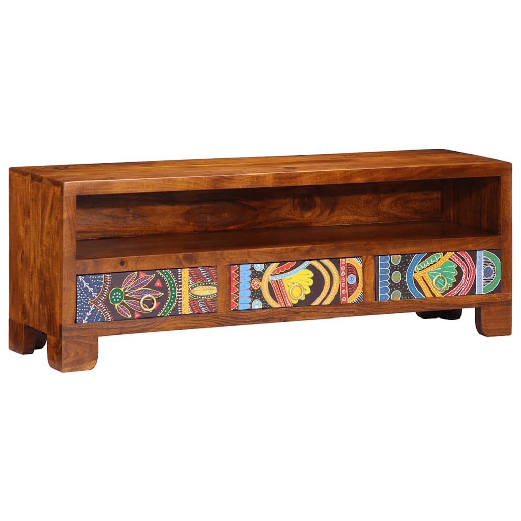 TV-skap flerfarget 110x30x40 heltre akasie