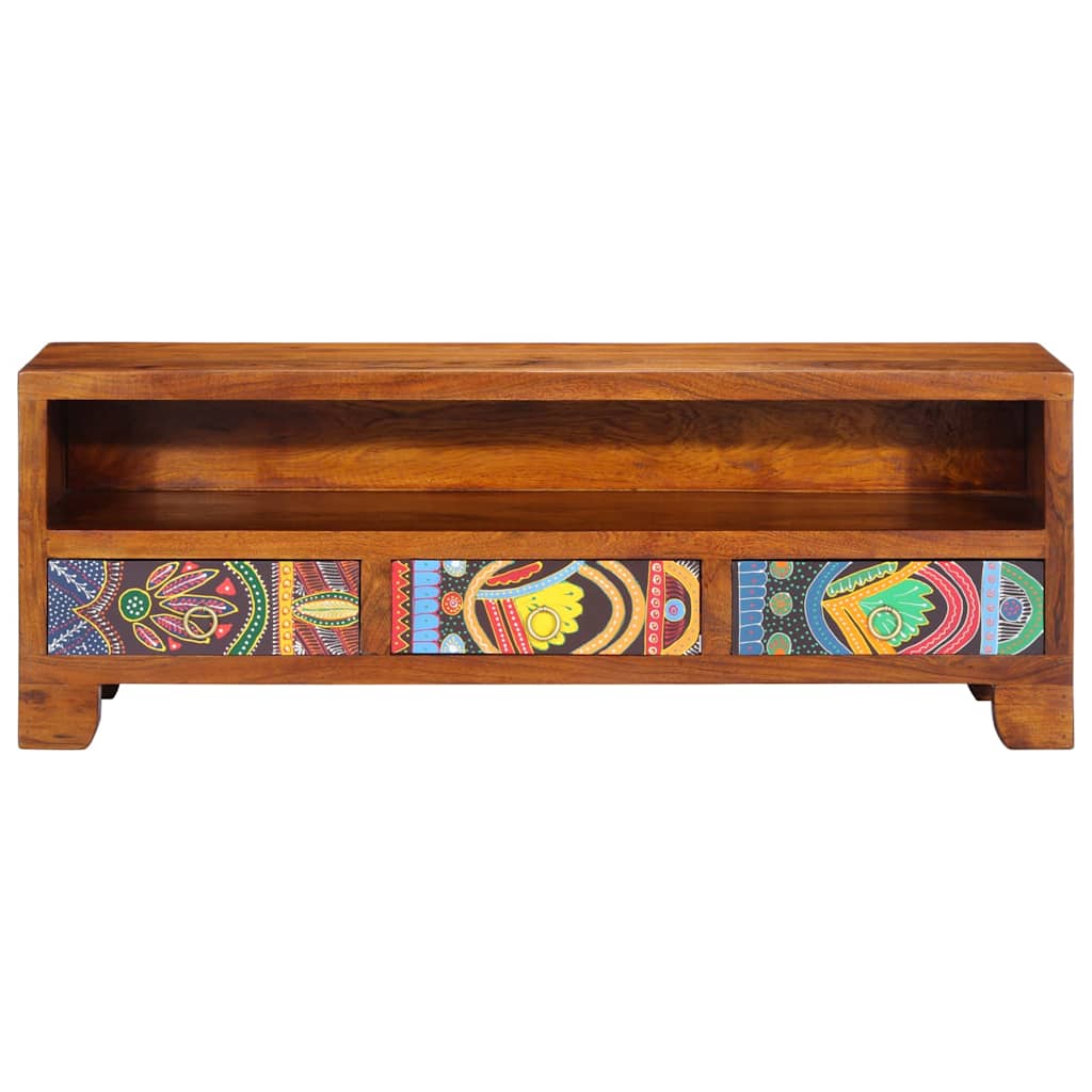 TV-skap flerfarget 110x30x40 heltre akasie