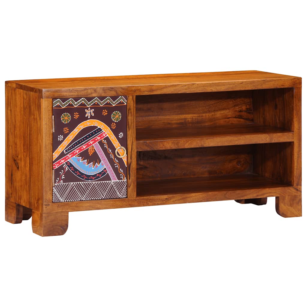TV-skap flerfarget 90x30x45 heltre akasie