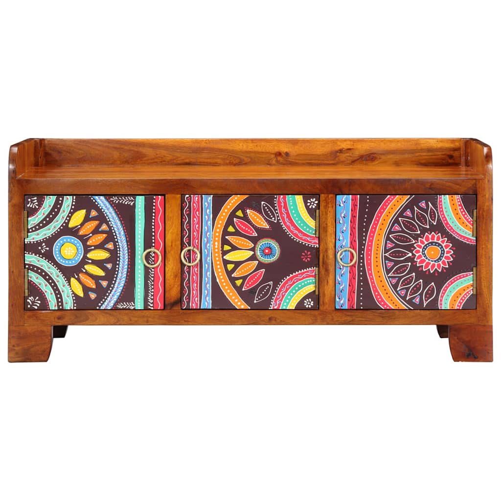 Sko Skap med lagring Flerfarget 90 x 35 x 40 cm Solid akasietre