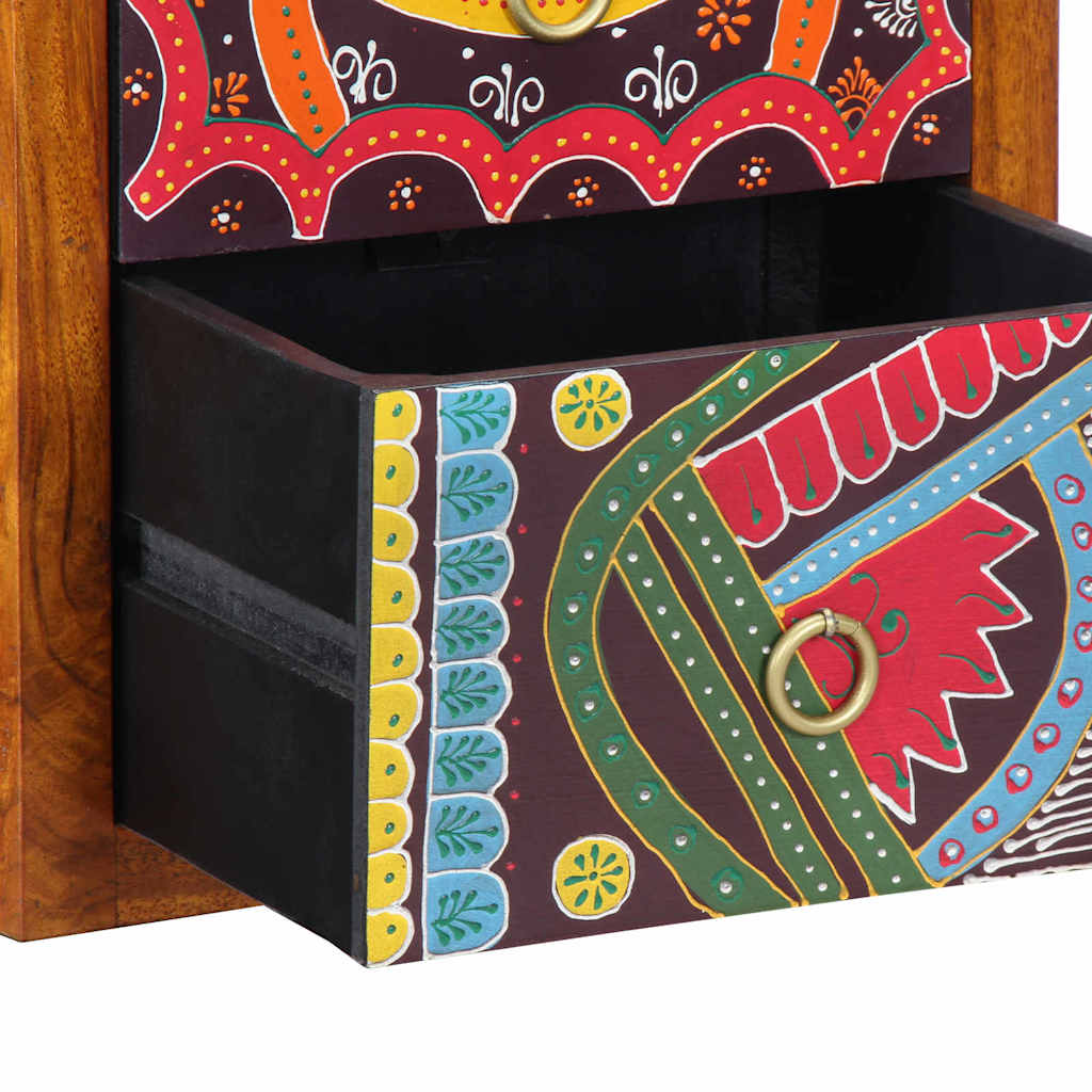 Nattbordskap med skuff 2 pcs Brun 35 x 30 x 40 cm heltre akasie