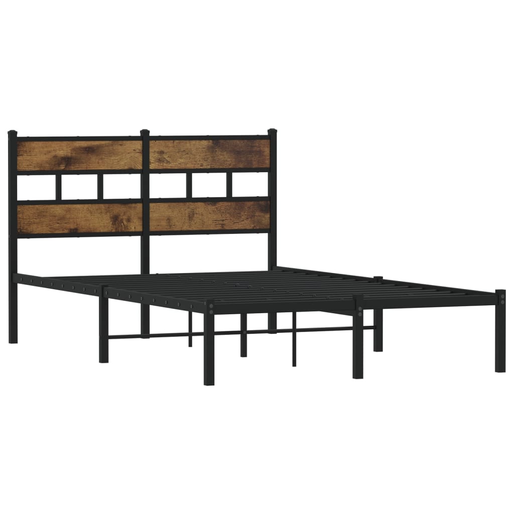 Sengeramme i metall uten madrass røkt eik 120x190 cm