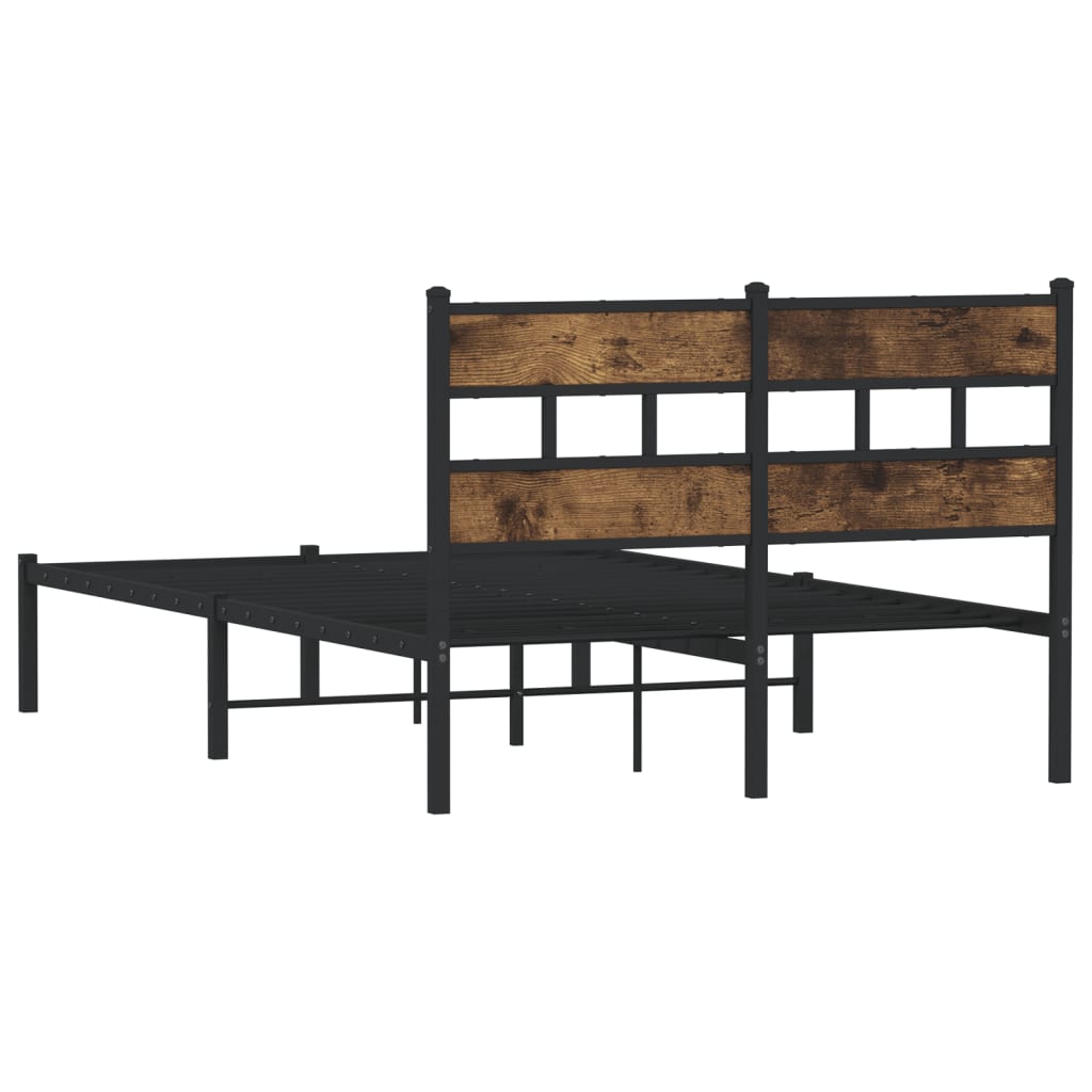Sengeramme i metall uten madrass røkt eik 120x190 cm