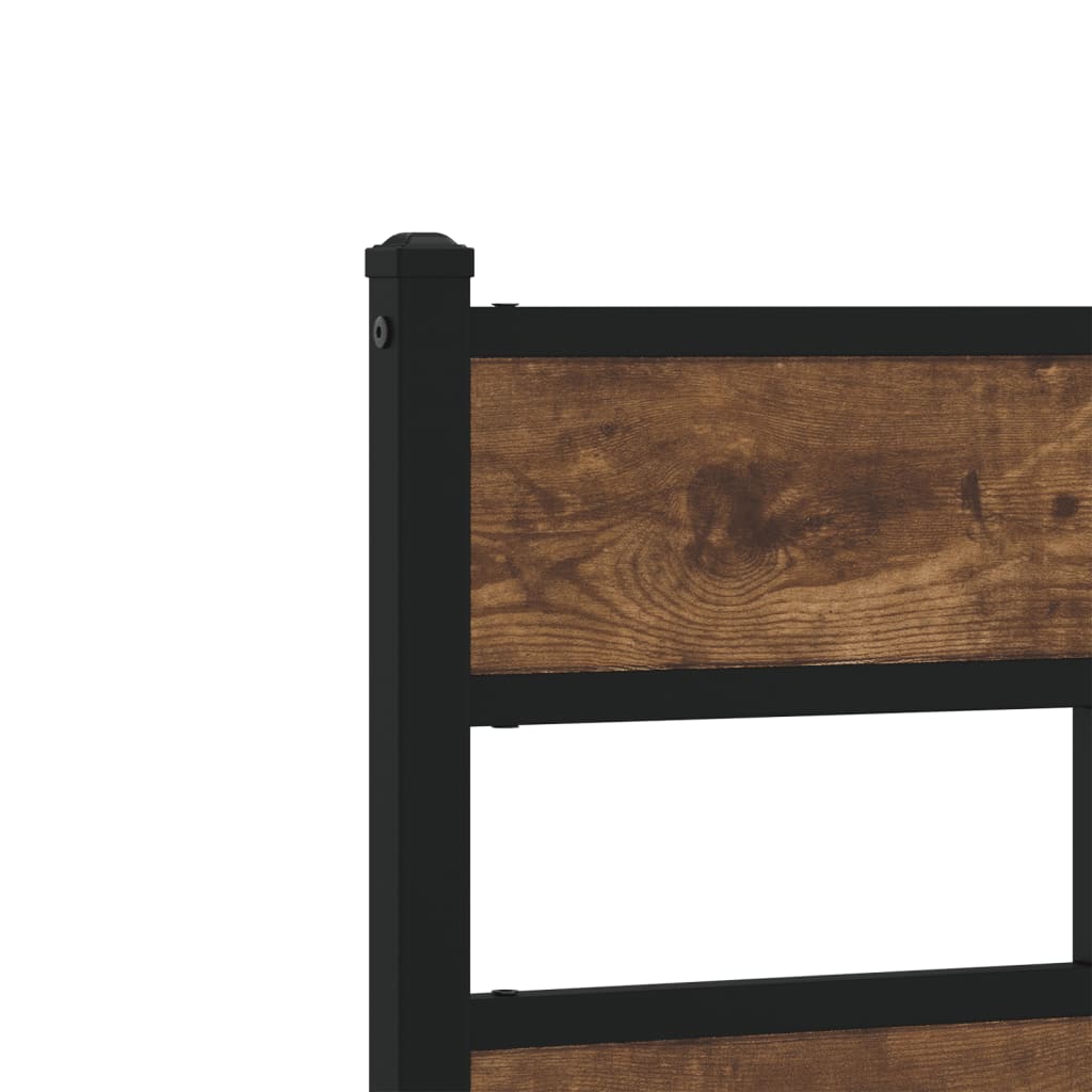 Sengeramme i metall uten madrass røkt eik 107x203 cm