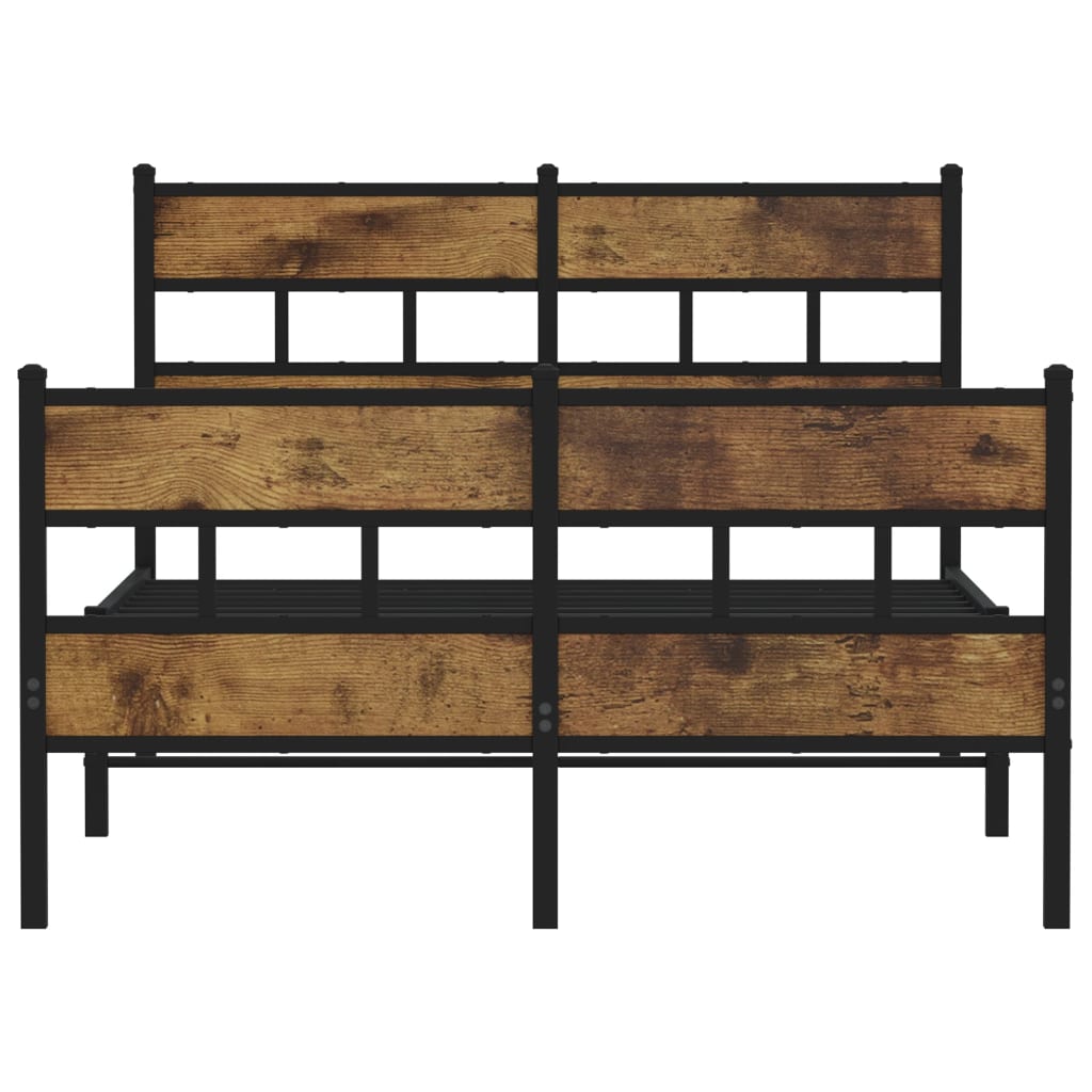 Sengeramme i metall uten madrass røkt eik 120x190 cm