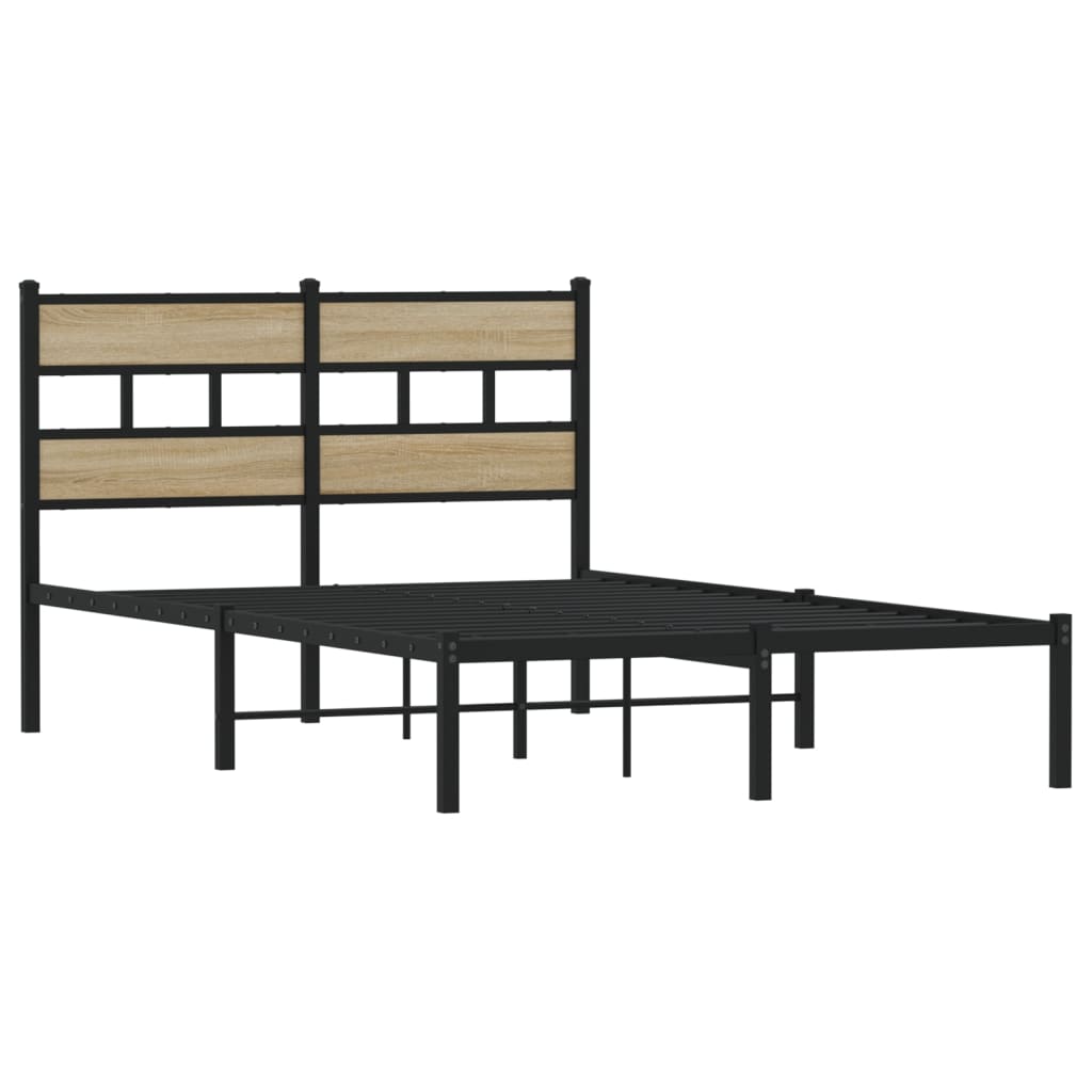 Sengeramme i metall uten madrass sonoma eik 120x190 cm