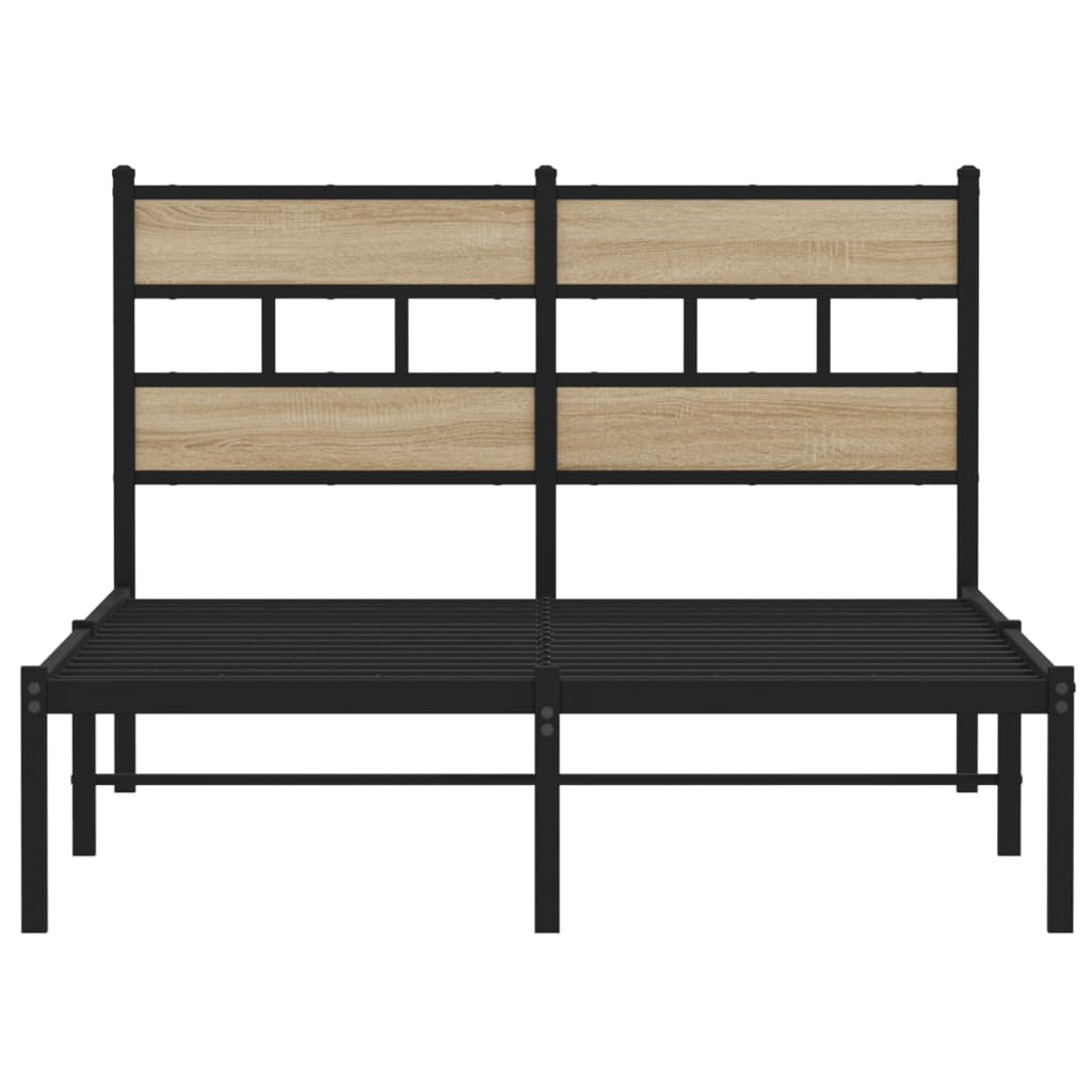 Sengeramme i metall uten madrass sonoma eik 120x190 cm