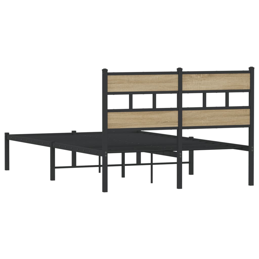 Sengeramme i metall uten madrass sonoma eik 120x190 cm