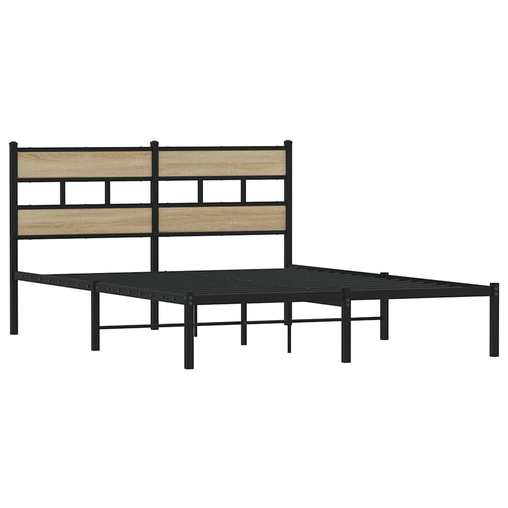 Sengeramme i metall uten madrass sonoma eik 140x190 cm vidaXL