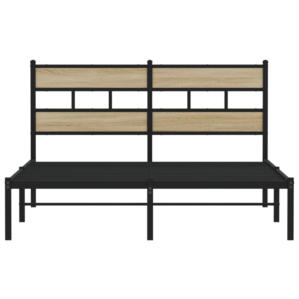 Sengeramme i metall uten madrass sonoma eik 140x190 cm