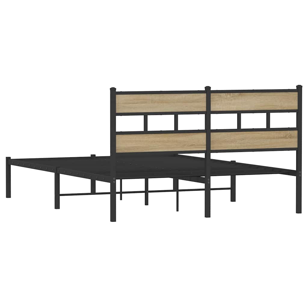 Sengeramme i metall uten madrass sonoma eik 140x190 cm vidaXL