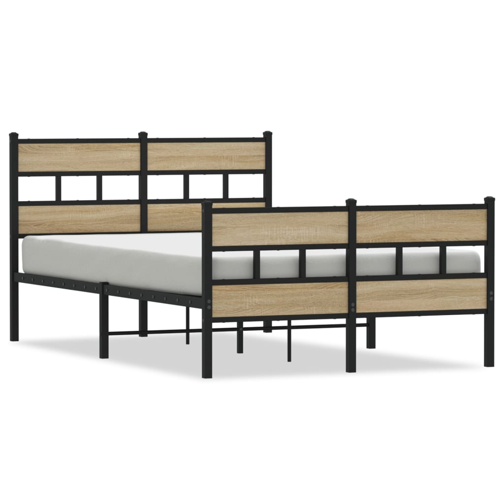 Sengeramme i metall uten madrass sonoma eik 120x190 cm