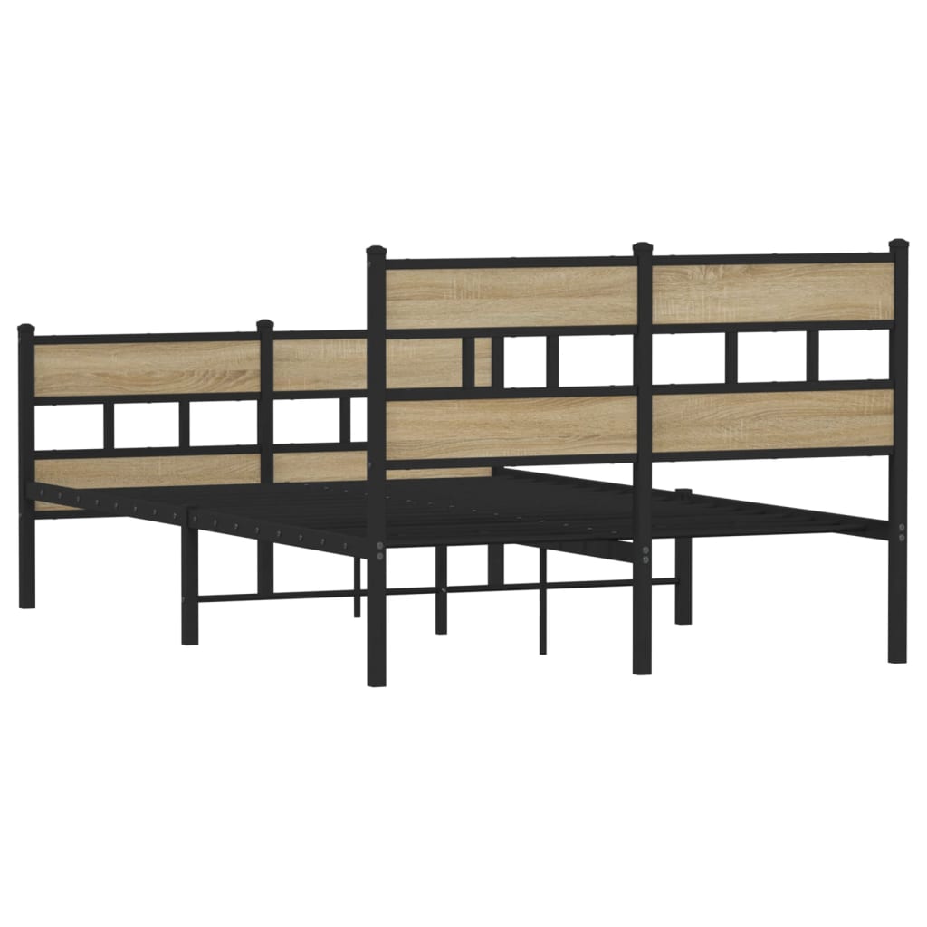 Sengeramme i metall uten madrass sonoma eik 120x190 cm