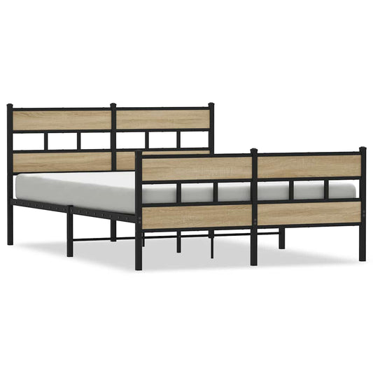 Sengeramme i metall uten madrass sonoma eik 140x190 cm